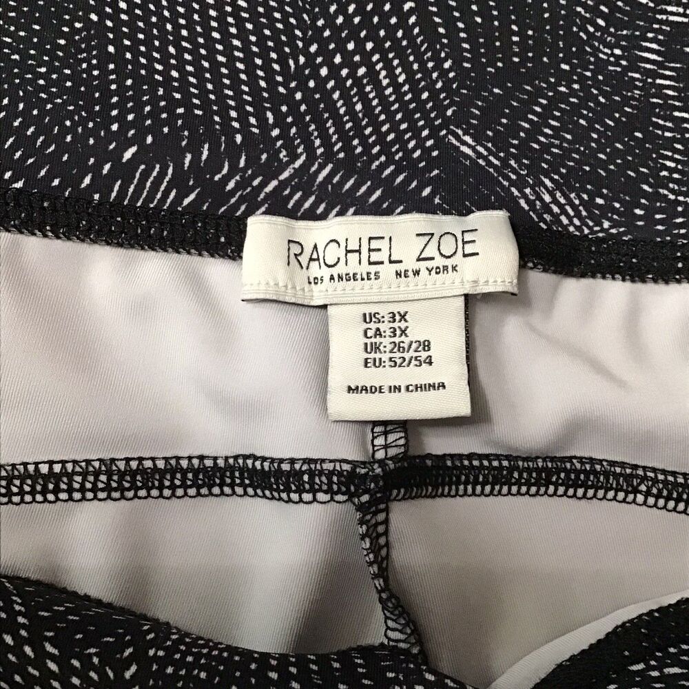 Rachel Zoe Womens 3X Pull On Jogger Pants Black White Stretch Casual Travel - Picture 16 of 16